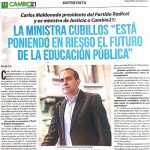 Presidente del PR a Cambio 21: «La ministra Cubillos está poniendo en riesgo el futuro de la educación pública»